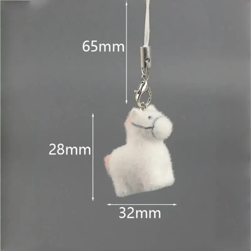 لطيف الكرتون يتدفقون الحيوان ثروة الحصان المفاتيح حقيبة زودياك الحصان سيارة كيرينغ السنة الجديدة هدية سماعة قلادة الديكور #6