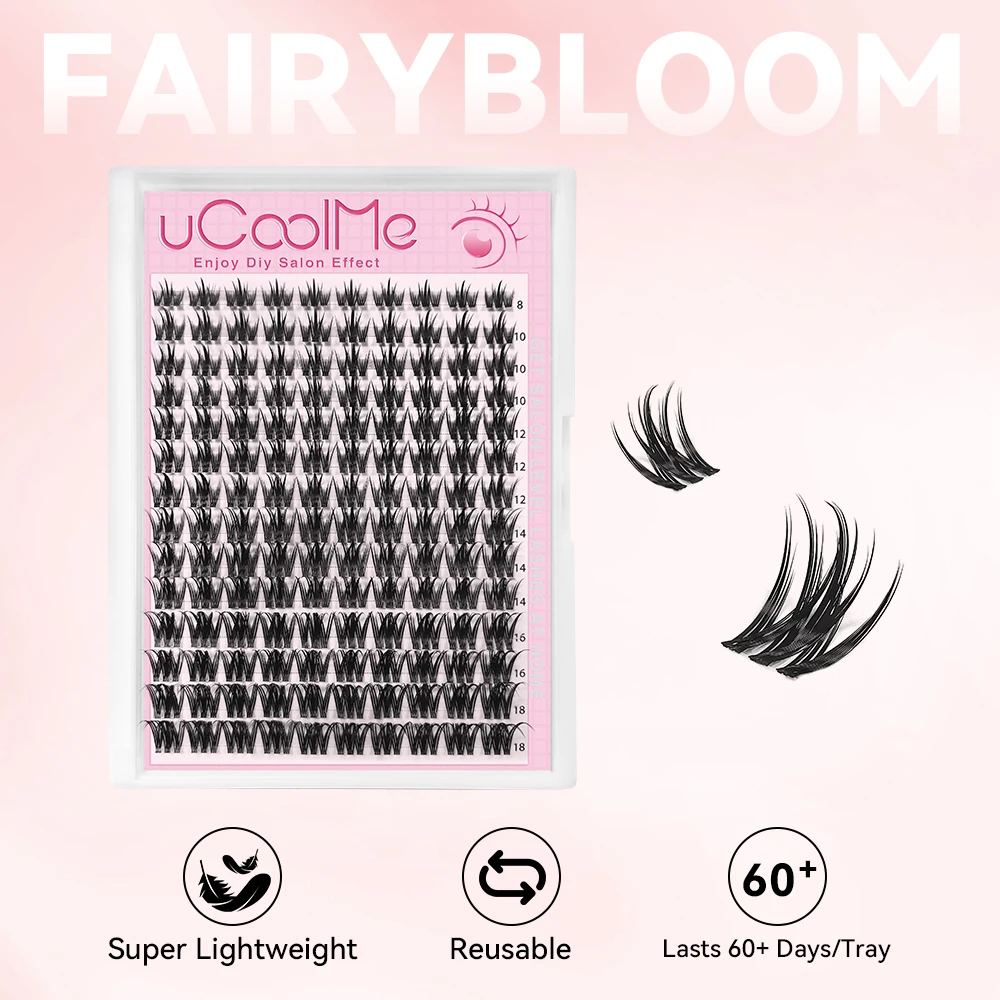 UCoolMe جلدة الجنية بلوم 0.05 مللي متر 140 قطعة C حليقة الفردية 8-18 مللي متر أنيمي لاش العنقودية الطبيعية مانغا رمش تمديد ماكياج أداة