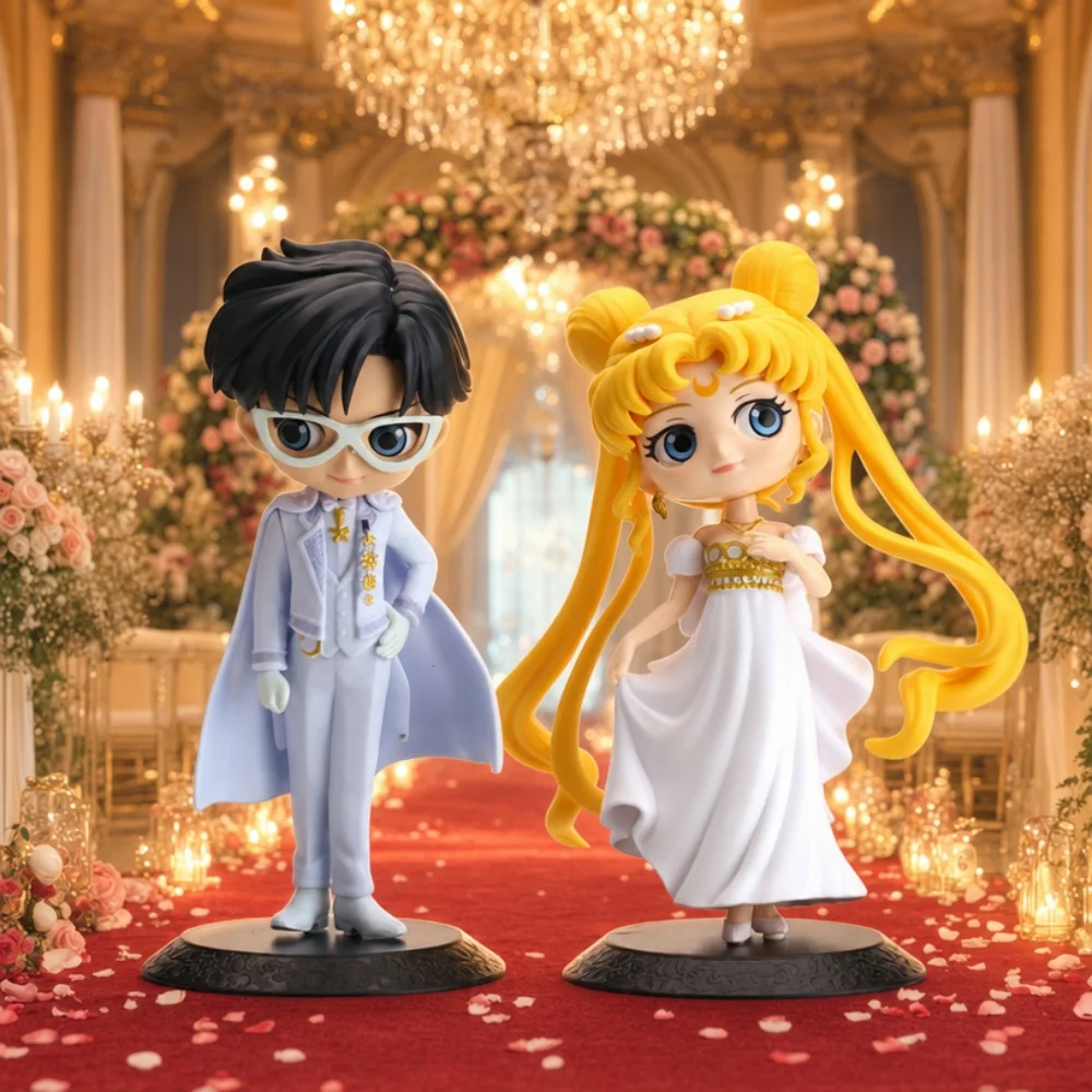Neue 16CM Sailor Moon Cartoon Actionfiguren Tsukino Usagi PVC Modell Spielzeug Ornamente Kawaii Cosplay Figur Paar Geschenk