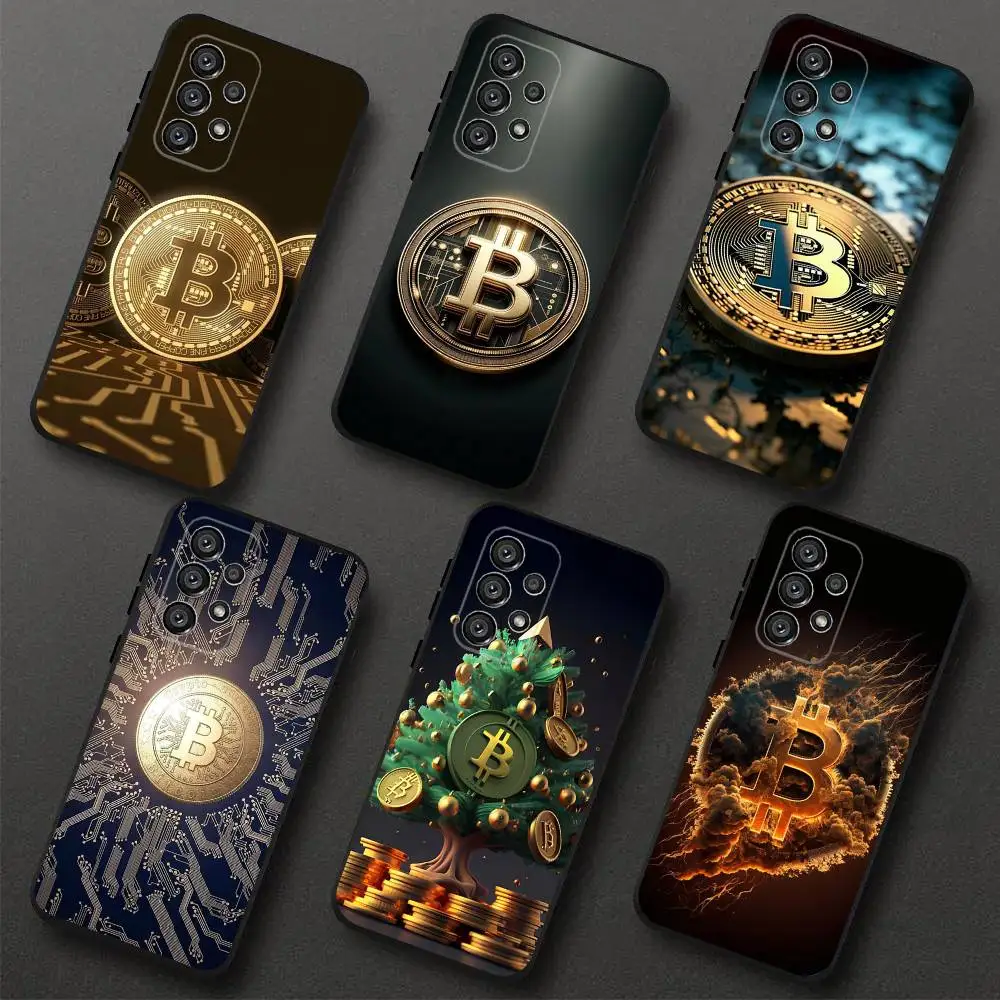 

Bitcoin Phone Case For Samsung S 25,24,23,22,30,21,10,9,Ultra,Plus,Lite,FE,4,5G Black Soft Case