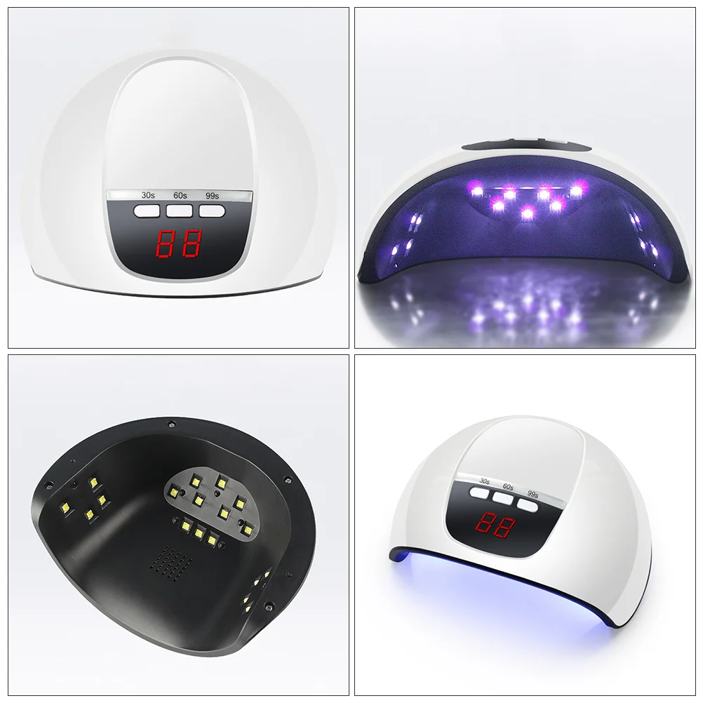 Miroir de séchage d'ongles LED Uv 54W en 30 à 60 secondes, Portable pour Salon de maison, lampe pour ongles en acrylique