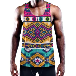Vintage 3D Printed Tribal Aztec Trippy Styles Tank Top Kid Cool Streetwear Short Sleeveless Men Fashion Gym Sports Clothing Vest