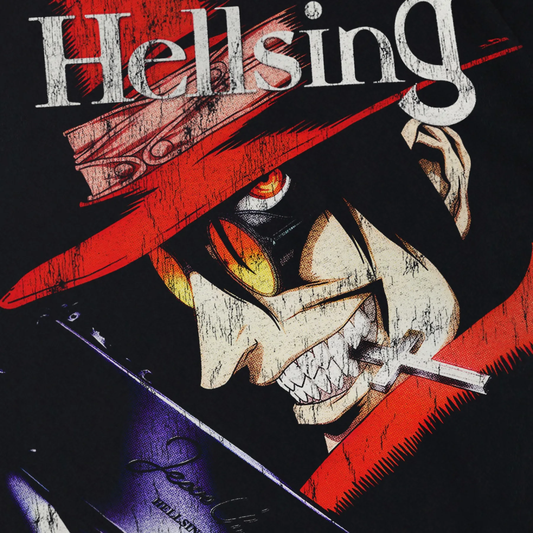Retro Anime Hellsing Alucard Vampire Graphic T-Shirt Cotton Men Women Streetwear Tee