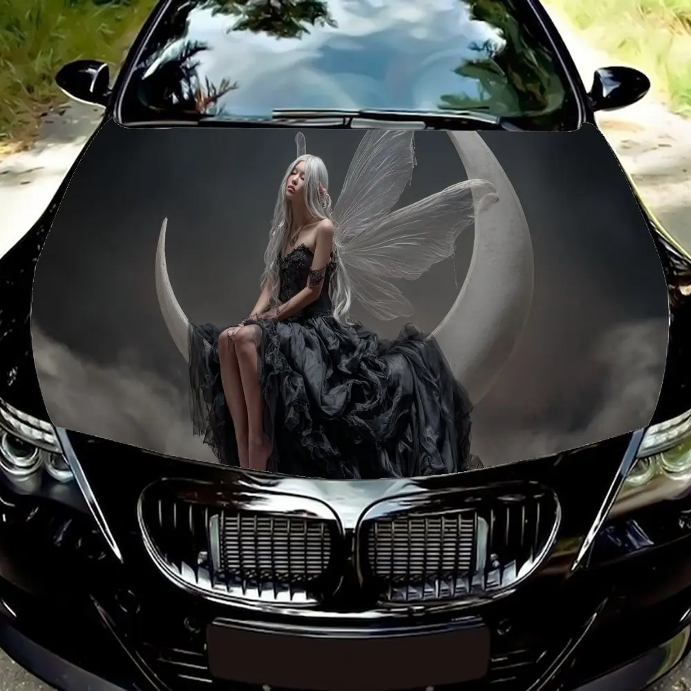 

Виниловая пленка Moonlit Fairy Car, водонепроницаемая наклейка на капот автомобиля из ПВХ, самоклеящиеся устойчивые к царапинам наклейки для крышки двигателя, Car De
