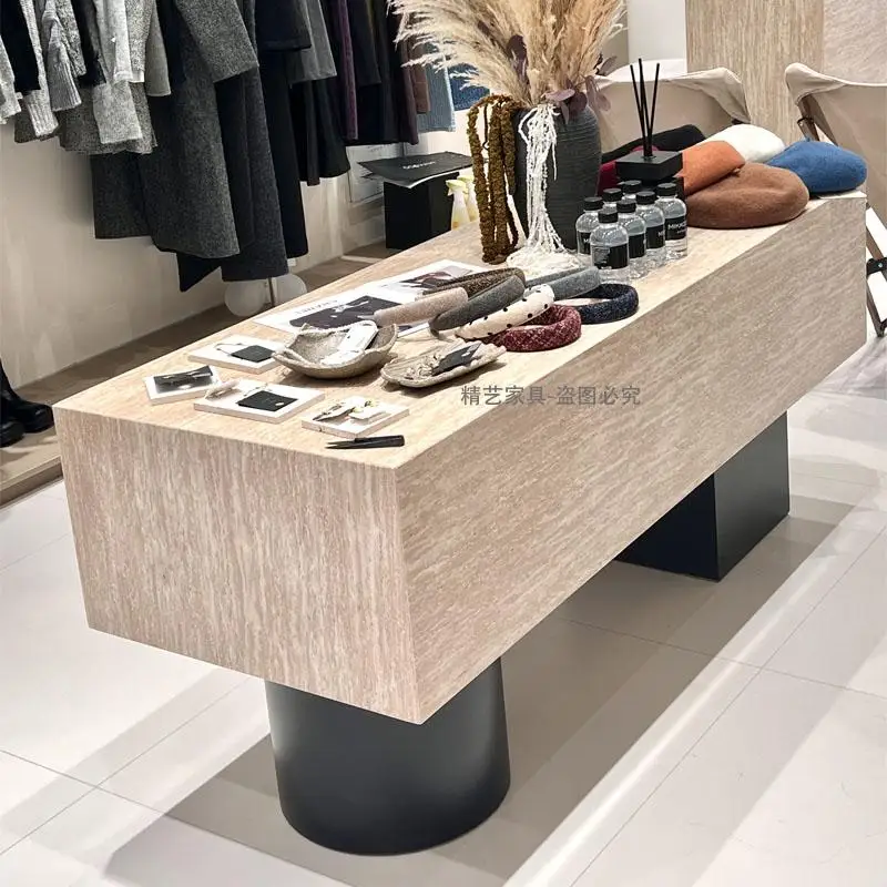 

Clothing store Nakajima Taiwan imitation travertine display stand Women's clothing store Nakajima cabinet