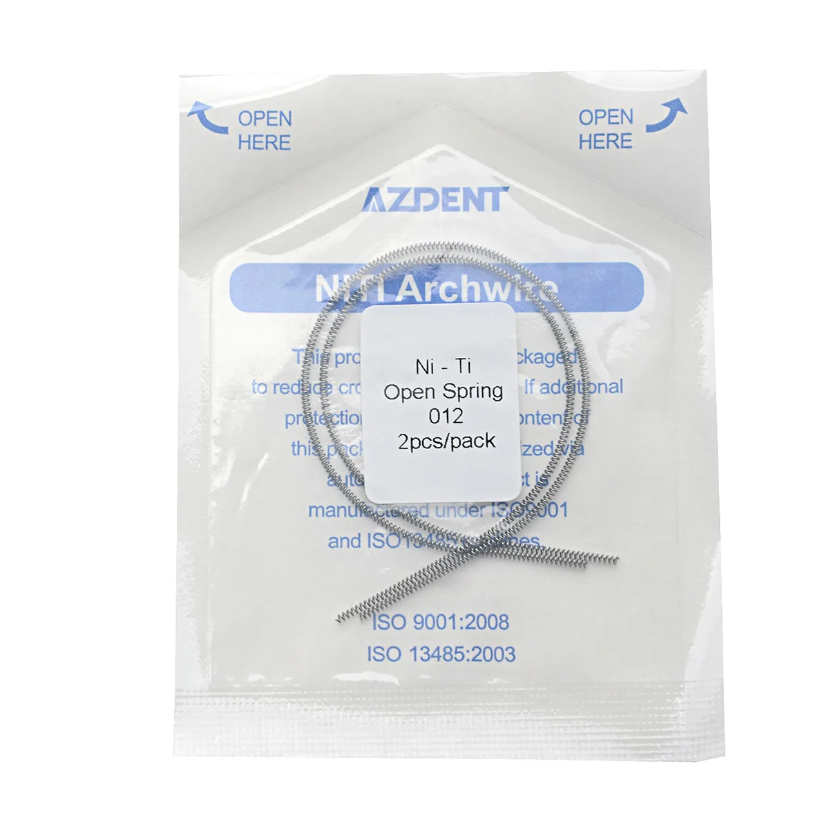 2pcs/Pack AZDENT Dental Orthodontic Open Spring Niti Elastic Coil Spring 0.010/0.012*180mm