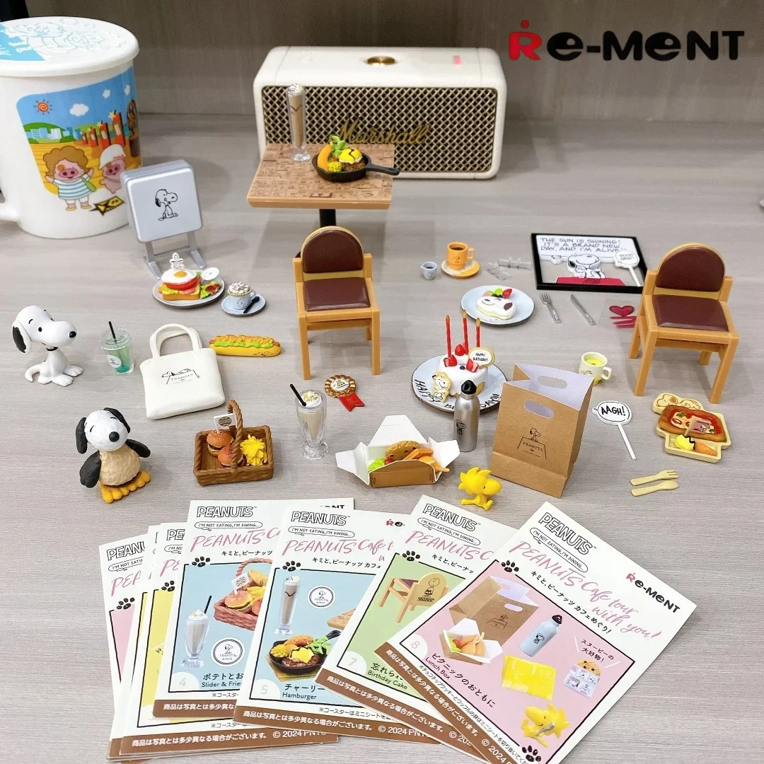 

Re-Ment Genuine Miniature Scene Decoration Snoopy And You Meet In Peanuts Cafe Box Egg Food Play Blind Box Table Decoration