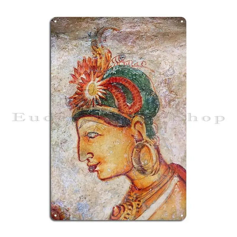 Sigiriya Frescos Metal Plaque Club Decoration Pub Print Plaques Tin Sign Poster