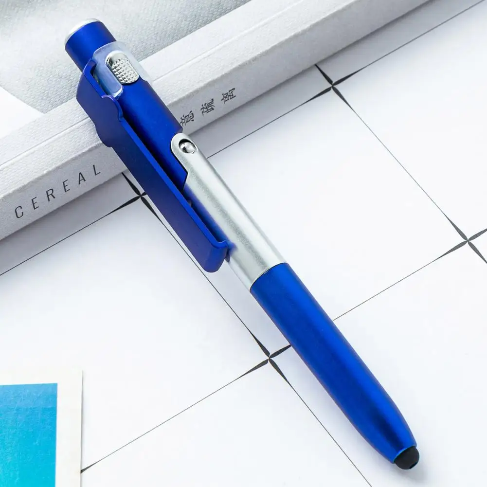 Office Supplies Ballpoint Pen Versatile 4-in-1 Ballpoint Pen with Stylus Led Light Phone Stand Ideal for Office Staff Smooth