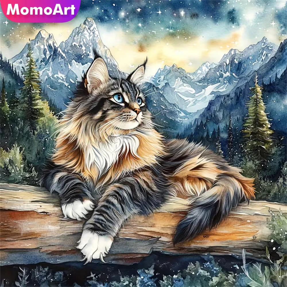 Momoart 5D DIY Diamant Mosaik Katze Tier Acryl Handwerk Liefert Diamant Malerei Berg Neue Ankunft Dekor für Zuhause
