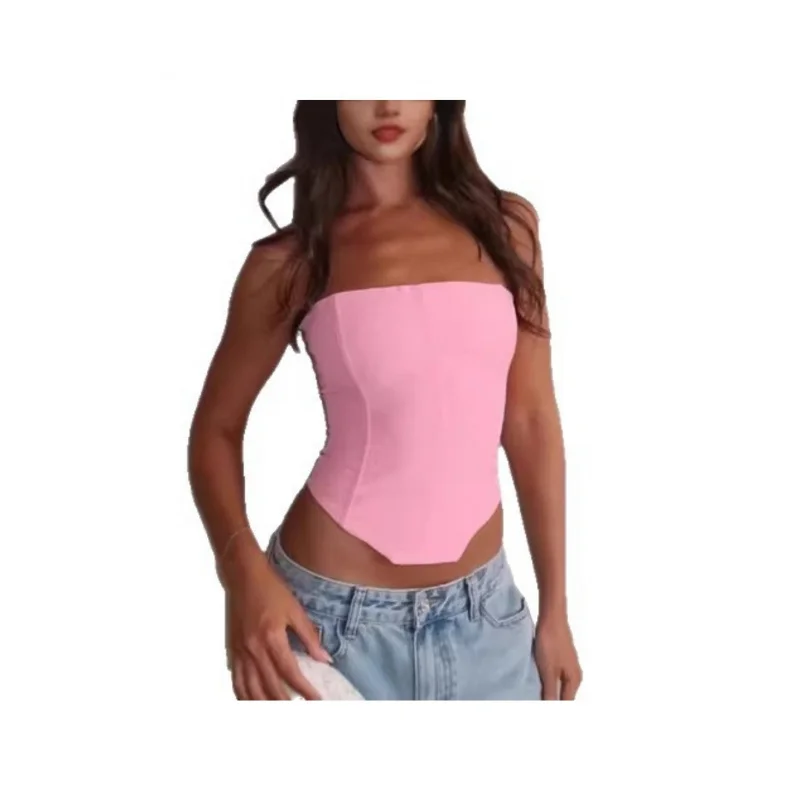 

Женский модный укороченный топ с завязками, асимметричный, без бретелек, облегающий