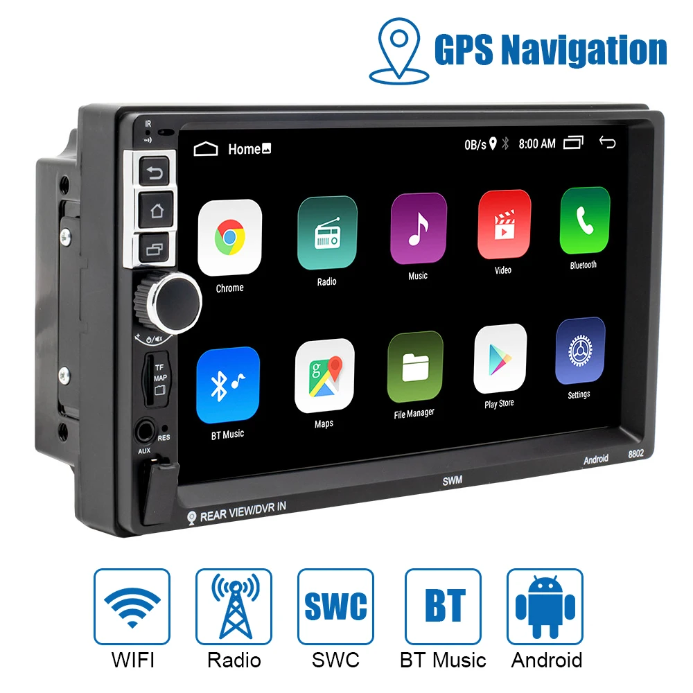 

MP3 MP5 7 Inch Car Radio GPS Bluetooth WIFI FM Receiver Hands-free Universal TF 5-USB 2 Din Multimedia Player Android 10.1