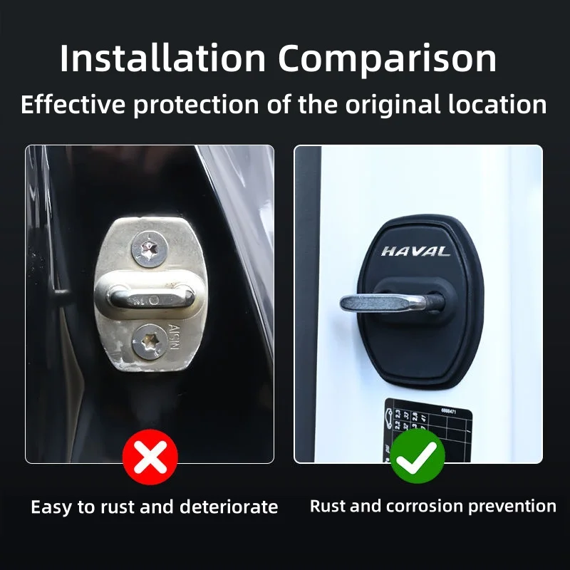 4Pcs Car Door Closing Sound Deadener Damper Antirust Shock Absorbing Protective Covers Reduce Closing Noise Auto Exterior Decora 6
