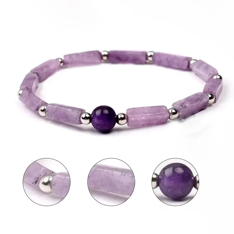 Natural Amethyst Body-purify Slimming Bracelet Stone Energy Bracelets For Women Weight Loss Bracelet Fatigue Relief Healing Yoga