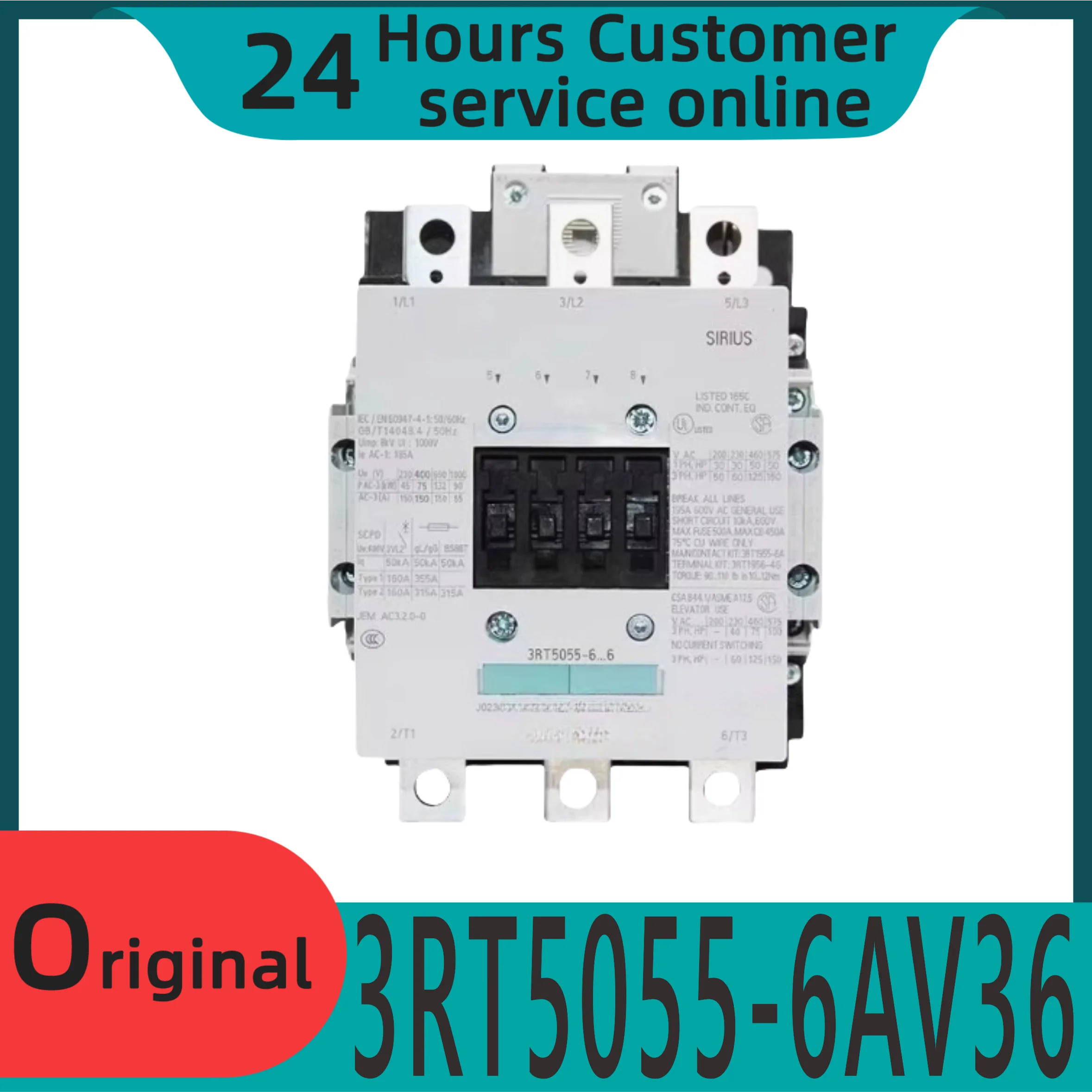 

Новый оригинальный контактор переменного тока 3RT5055-6AV36