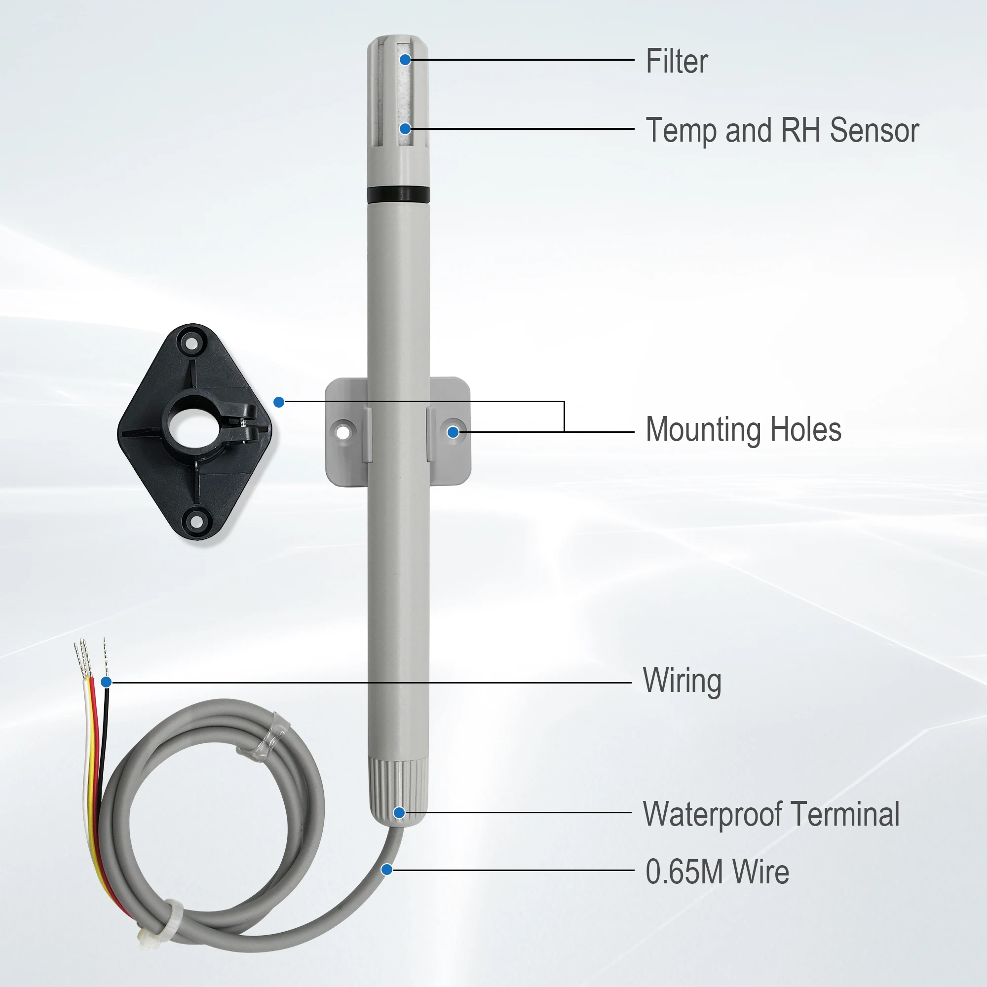 2025/Tzone New Type 4-20mA Output Temperature Humidity Sensor Strong High Precision Temperature and Humidity Transmitter