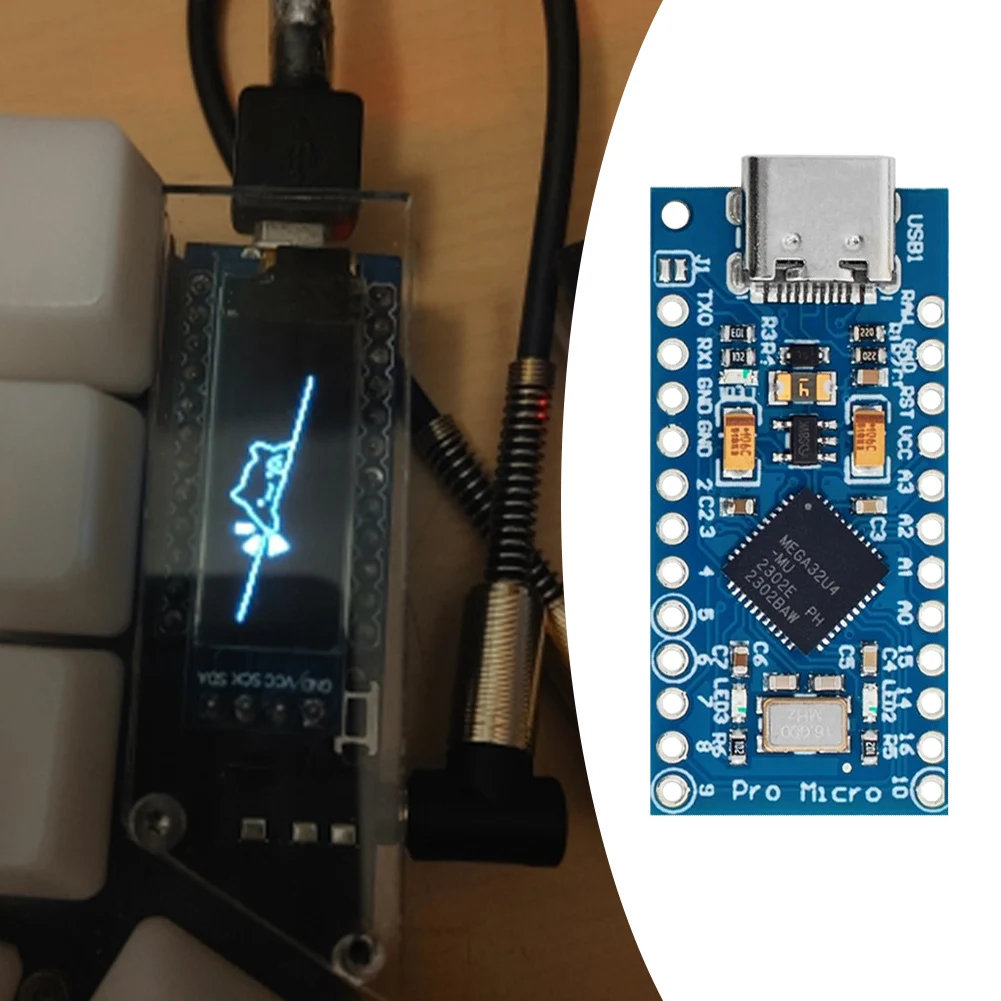 Pro Micro Module Controller With 2 Row Pin Header ATmega32U4 5V/16MHz Micro-USB Development Module Board Voltage Regulator