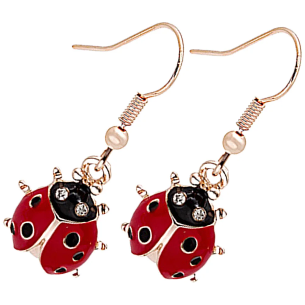 Ladybug Earrings Ceremony for Women Hook Metal Jewelries Fashion Alloy Dainty Statement Decorative