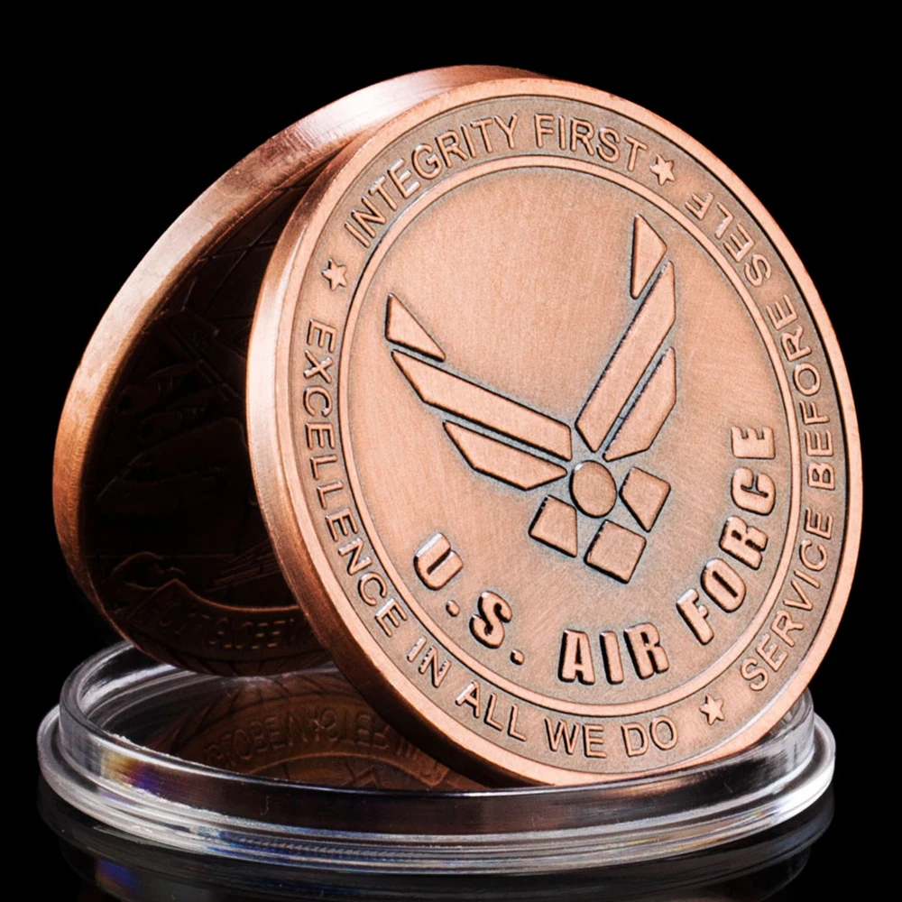 US Air Force C-17 Globemaster III Military Transport Aircraft Souvenir Bronze Plated Coin Commemorative Coin Challenge Coin