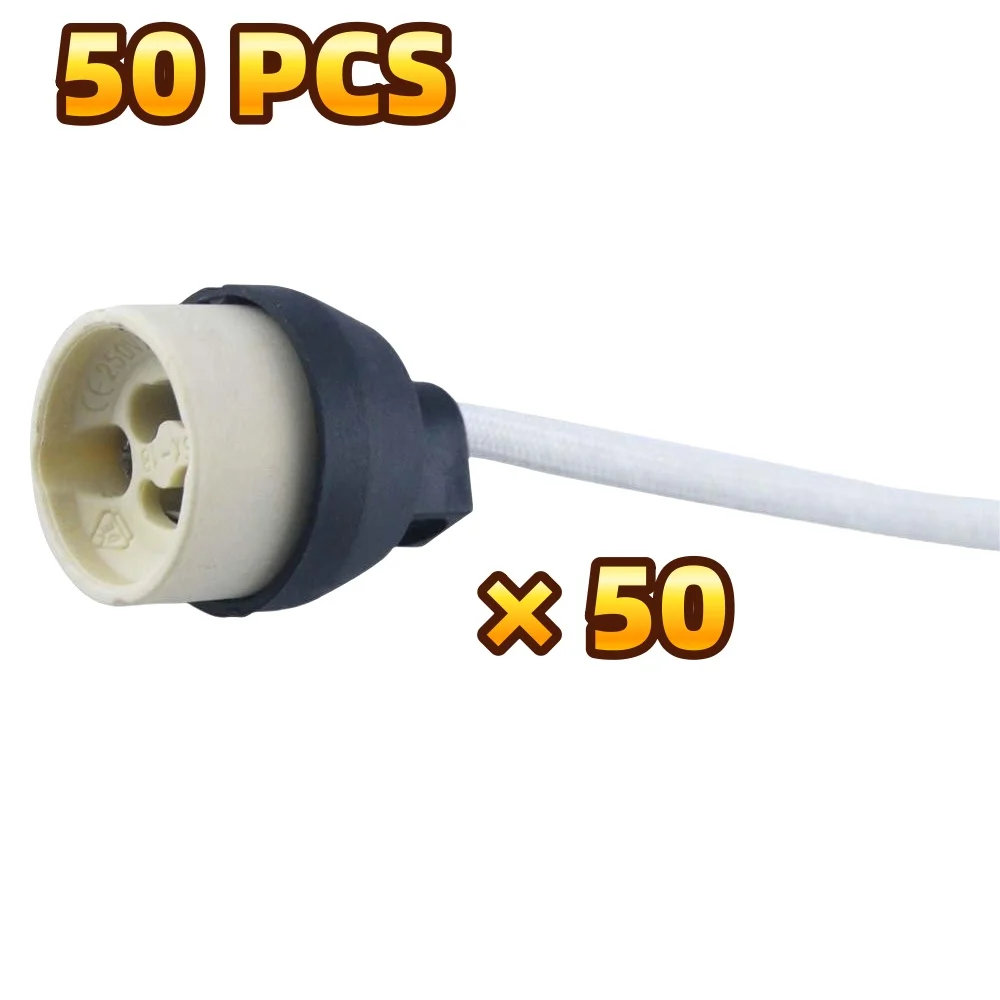 10/50 Pcs GU10 MR16 Lamp Holder Socket Base Adapter Wire Silicone Connector Socket for LED Halogen Light 15cm