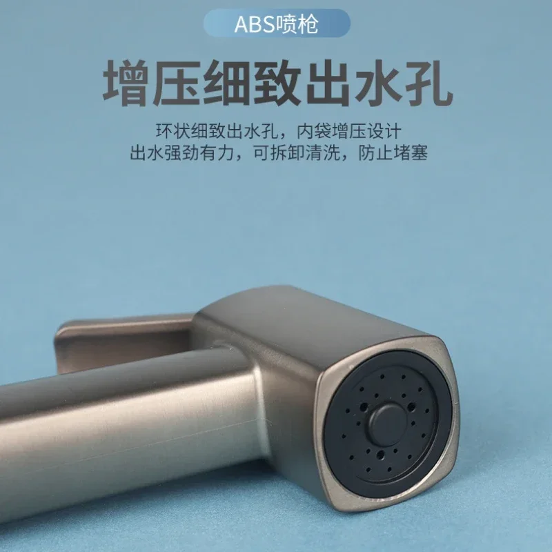 Imagem -06 - Toilet Mop Tap com Suporte Suporte e Mangueira de Primavera Pulverizador Preto Terno de Parede Chuveiro Bidé Mangueira de Pvc Acessórios do Banheiro