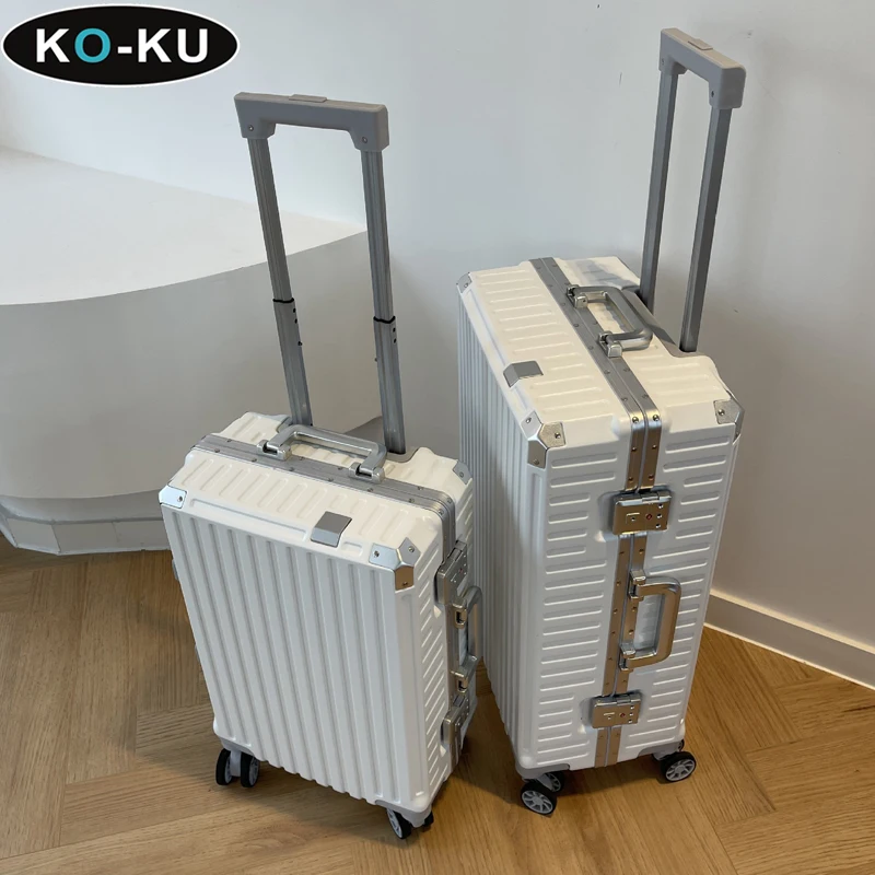 KO-KU Luggage Travel 20 inch Cabin Aluminium Frame Large Capacity Silent Universal Wheel 22/24/26 inch Combination Lock Suitcase