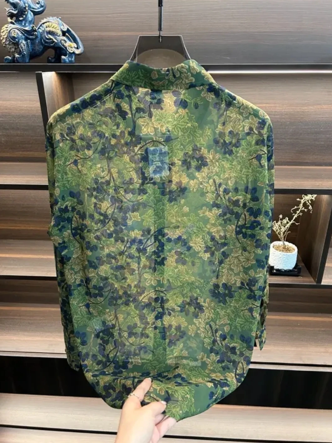Summer Men's Floral Shirt High Quality Elegant Sun Protection Turn-down Collar Slim Fit Long Sleeve Youthful Trendy Chinese B...
