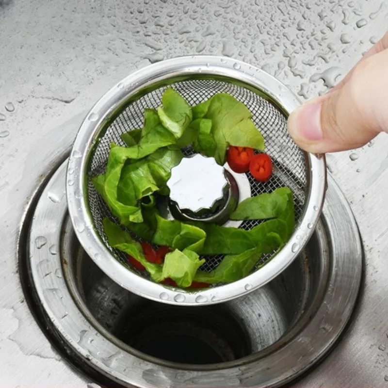 1PC Kitchen Sink Filter Mesh Sewer Strainers Stainless Steel Bathroom Floor Drains Catcher Waste Drain Hole Filter Screen