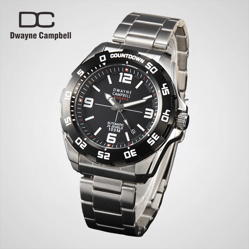 44MM Men‘s Watch Stainless Steel Automatic Mechanical NH36 Movement Waterproof Watches C3 Luminous Sapphire Glass Can DIY Logo