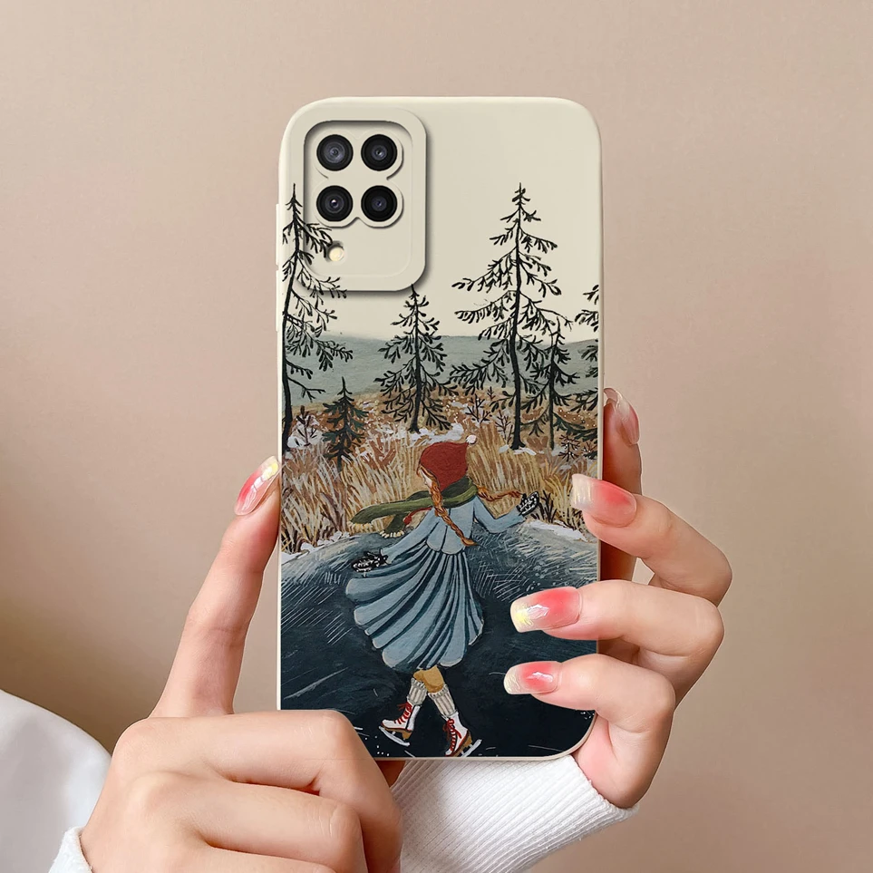 For Samsung Galaxy M12 A12 F12 A125 Case Bright Flowers Soft Silicone Cover Shockproof Coque For M 12 A 12 F12 A125 Shell Funda