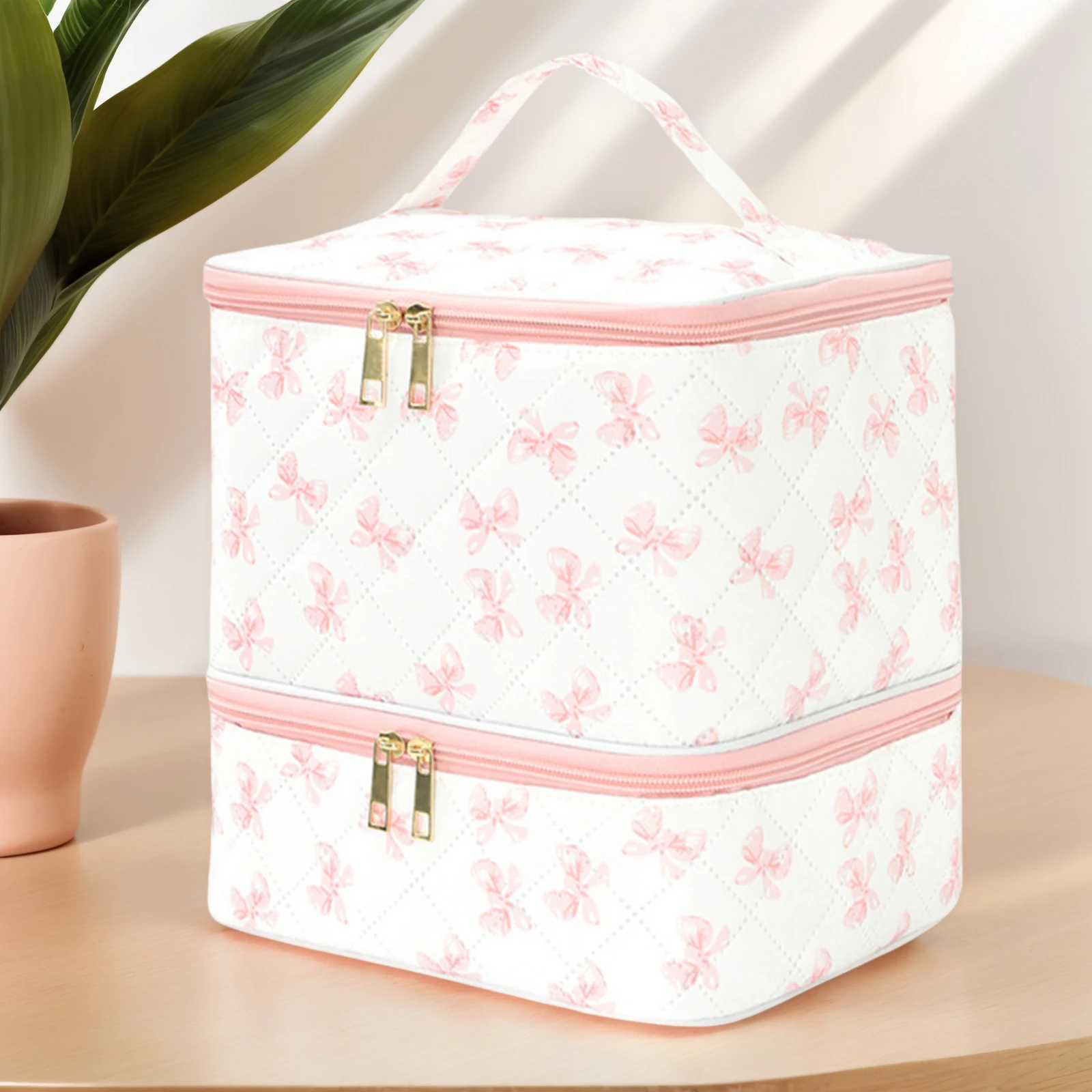 3/Double Layer Travel Makeup Bag Large Capacity Cosmetic Case Organizer for Women Travel Accessories Organizer