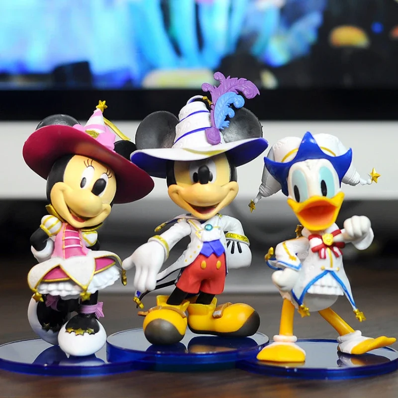 Disney-PVC Action Figure Model Toys para crianças, Mickey Mouse, Minnie Mouse, Pato Donald, Decoração de Bolo, Bonitos, Presentes Criativos para Crianças