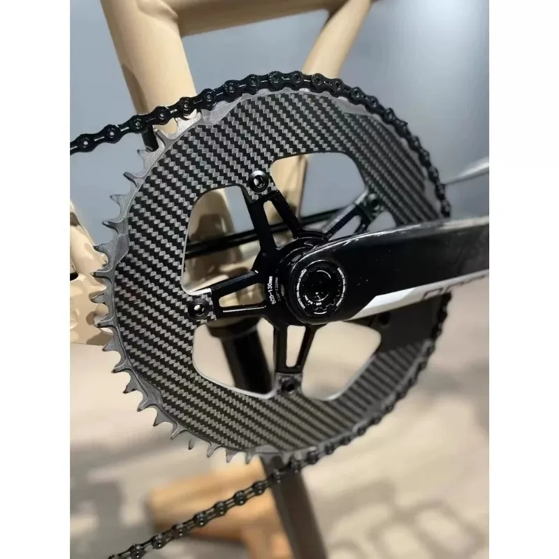 Carbon Fiber Chainring – Narrow Wide 48–58T for 110mm & 130mm BCD Folding Bikes​