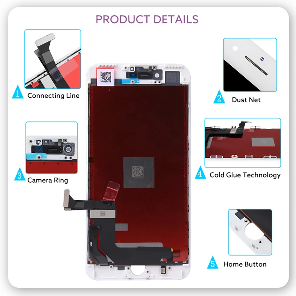 AAA+ Display For iPhone 6 6S 6SP 7 7P LCD Touch Screen Digitizer Assembly For iPhone 8 Plus OEM Display Support True Tone