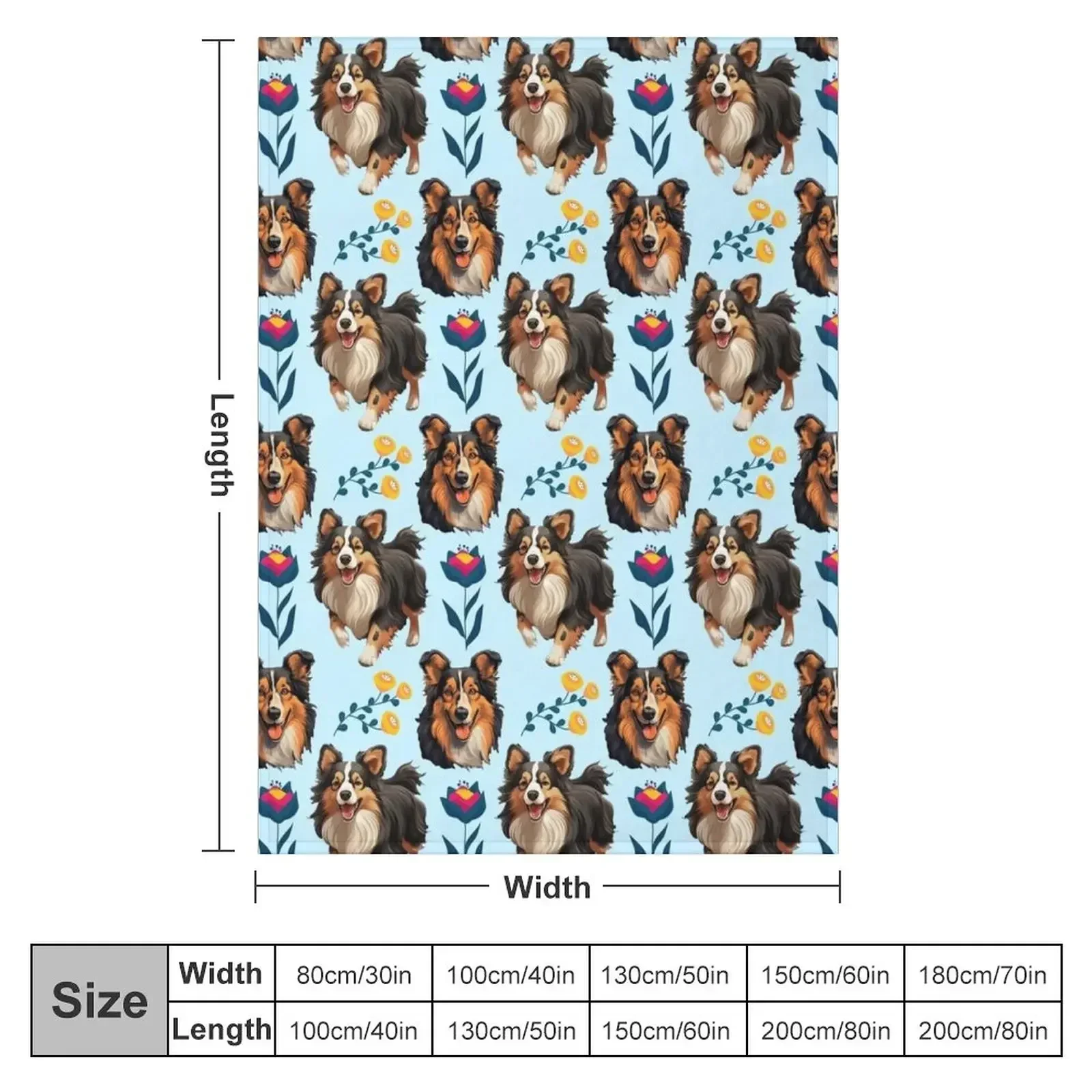 SHELTIE Throw Blanket couch cozy soft plush fuzzy picnic outdoor blanket