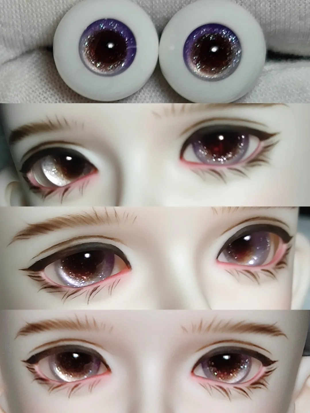 Ojos para juguetes BJD para muñeca, Ojos de vidrio humano de simulación adecuados para 1/3, 1/4, 1/6, tamaño lindo, accesorios para muñecas