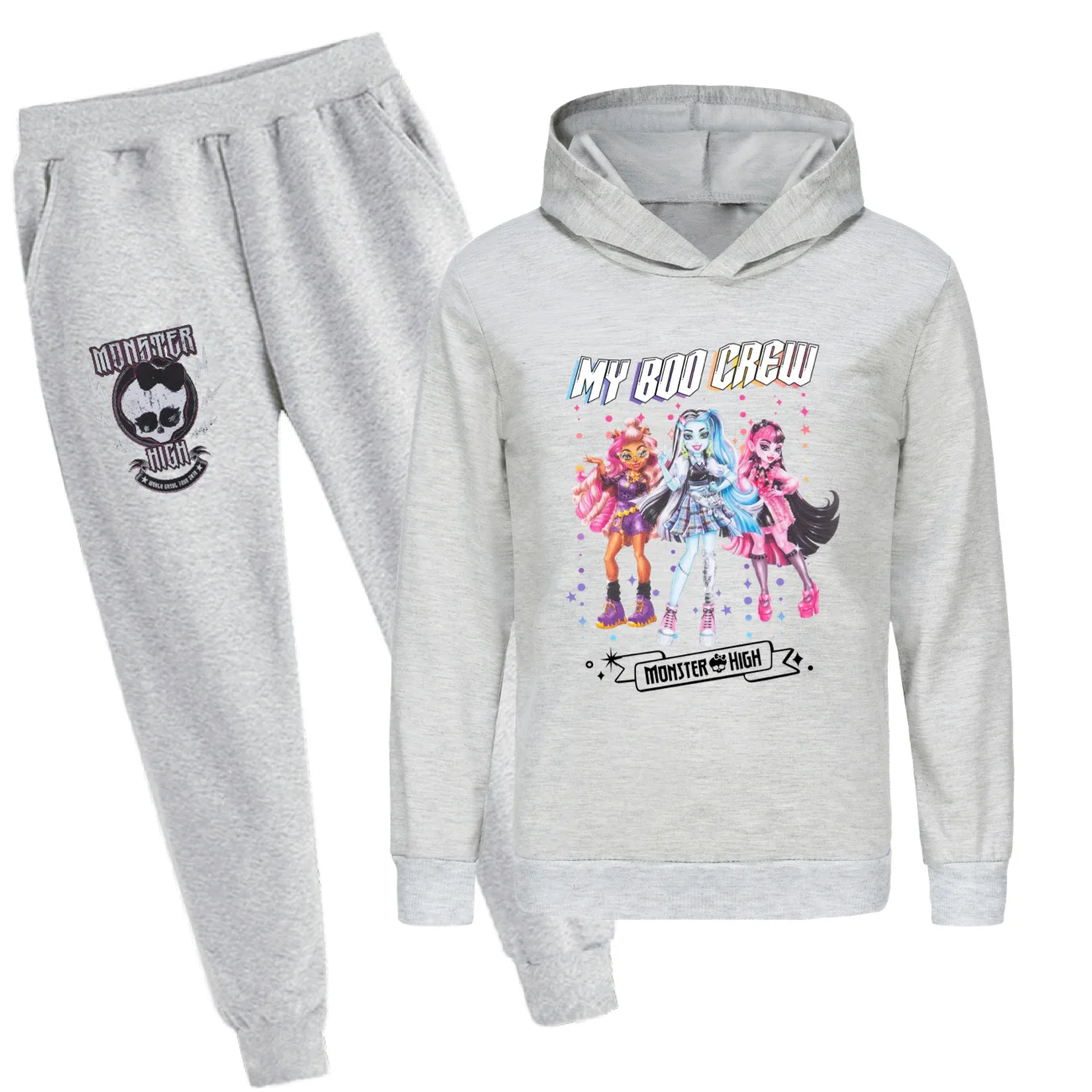 Costumes Monster High pour garçons et filles, sweats à capuche et pantalons College, sweat-shirt à manches longues, vêtements Kawaii, poupées Draculaura, 2 pièces, automne