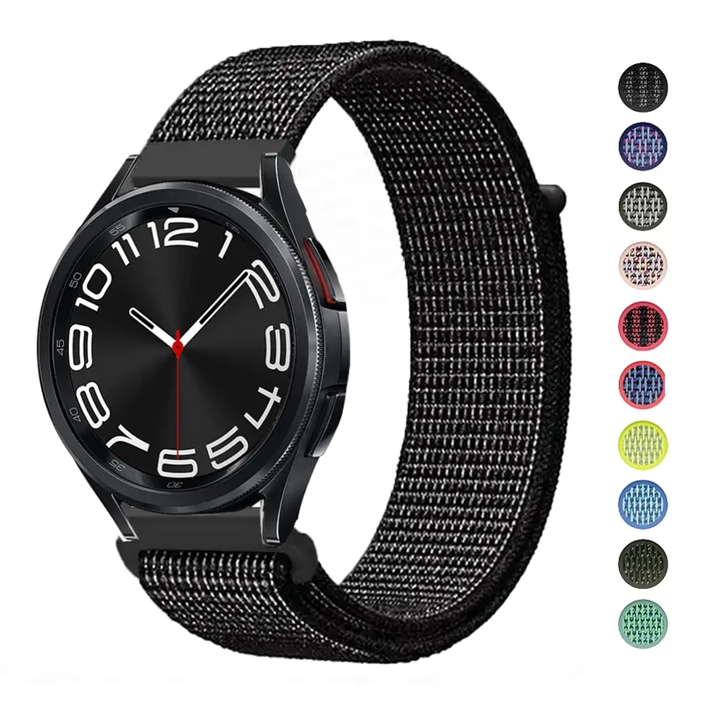 

20mm 22mm Band For Samsung Galaxy Watch 4/5/6 classic/Pro 45mm 47mm 43mm 44mm Nylon loop correa Bracelet Huawei GT 2e 3 4 strap