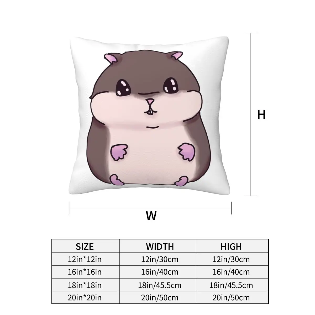 Cute Hamster Square Pillowcase Pillow Cover Cushion Decor Comfort Throw Pillow for Home Living Room