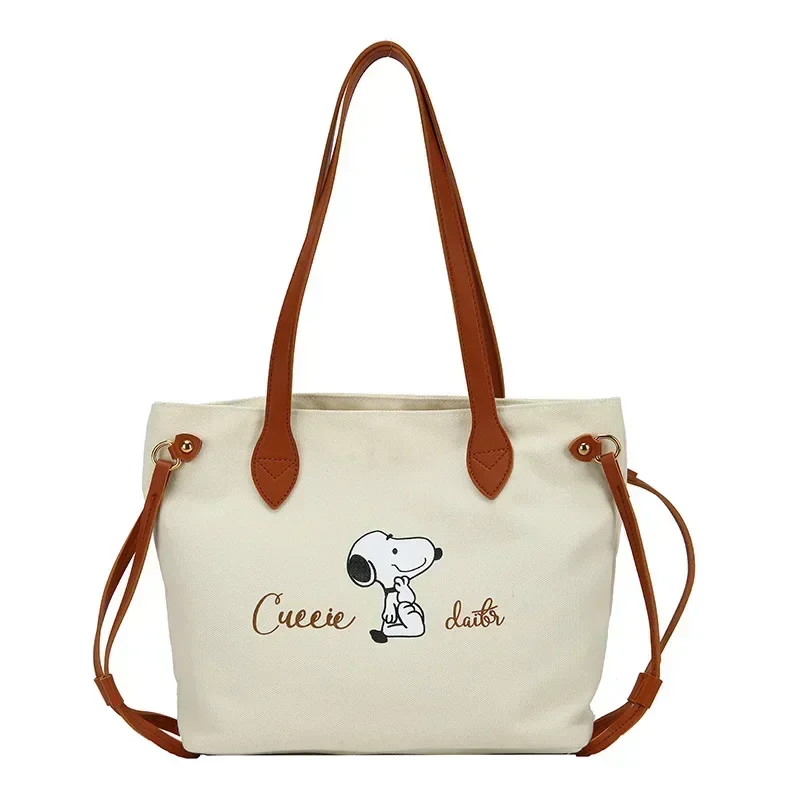 Snoopy – sac à bandoulière en toile pour couches, fourre-tout avec lettres à la mode, sac de rangement pour Shopping pour filles, sac à main de grande capacité, nouvelle collection