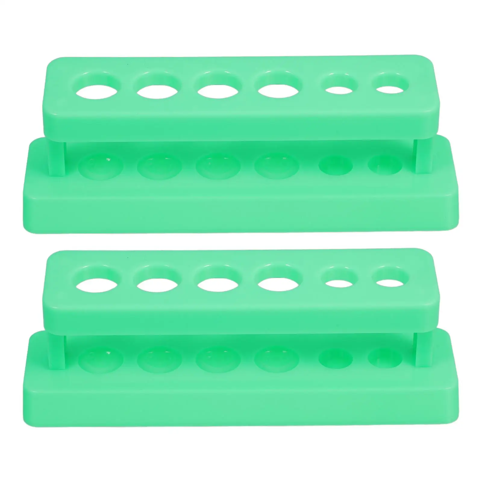 2Pcs 6Hole Plastic Lab Stand ganizer Shelf Storage Holder Green Test Shelf Teaching Test Tube Stand Tube Racks
