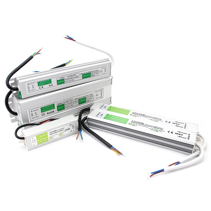 Rainproof LED Driver IP67 12V 24V SMPS Switching Power Supply Source 12V 24V LED Lighting Transformer 20W 25W 30W 36W 45W 50W