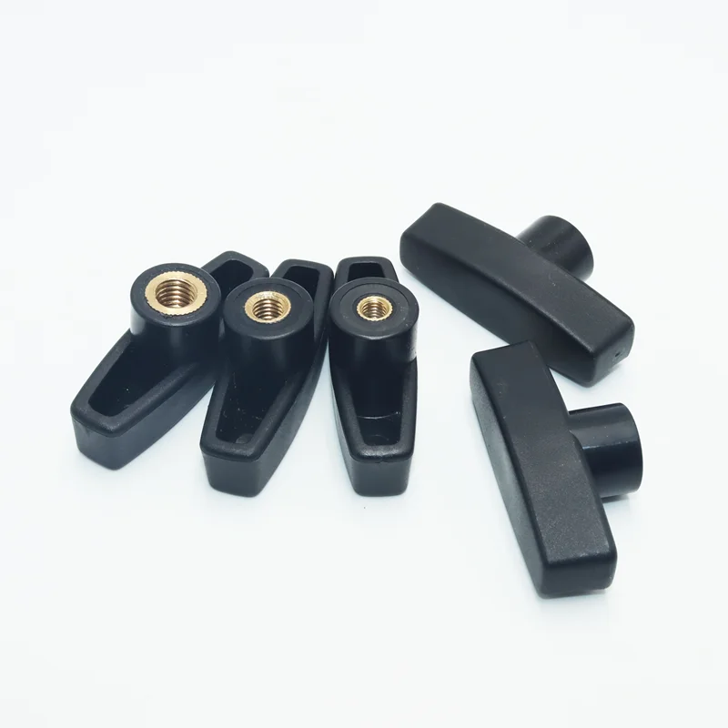 M6 M8 M10 Plum Hand Tighten Plastic Nut Handle Thread Mechanical Black Thumb Nuts Clamping Knob Manual Adjustable Brass Core Nut