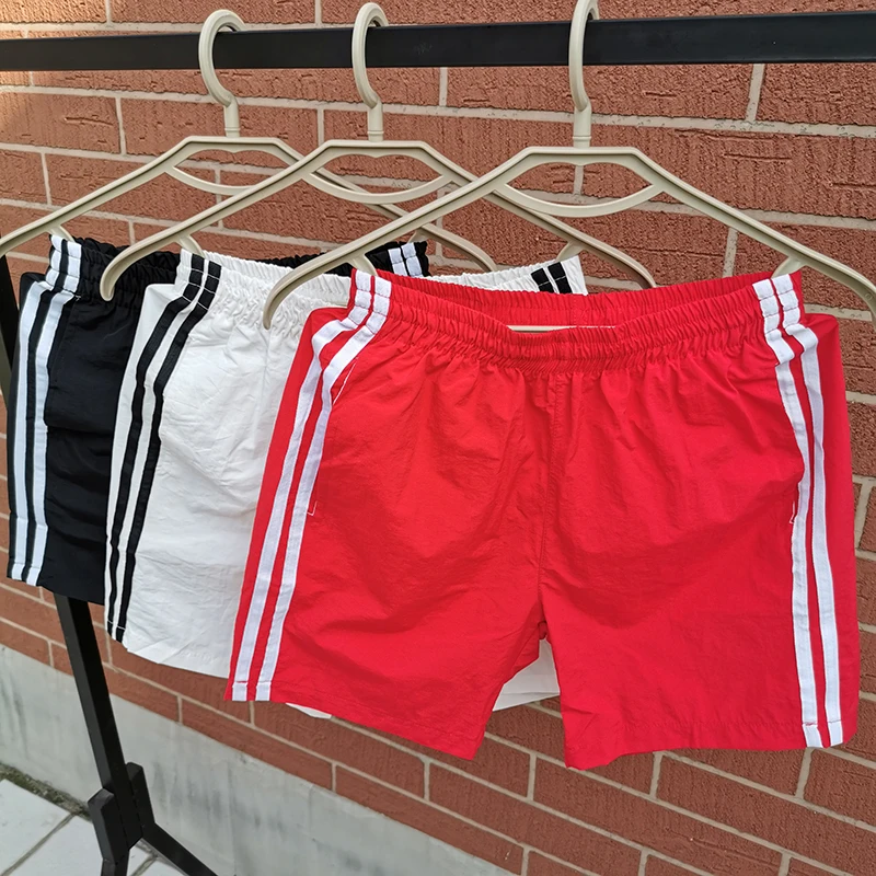 

Summer Qui Dry Spor ort orts Men's Two Bars Color Tropical Beach Sports Pants Straight Leg Thin Lightweight