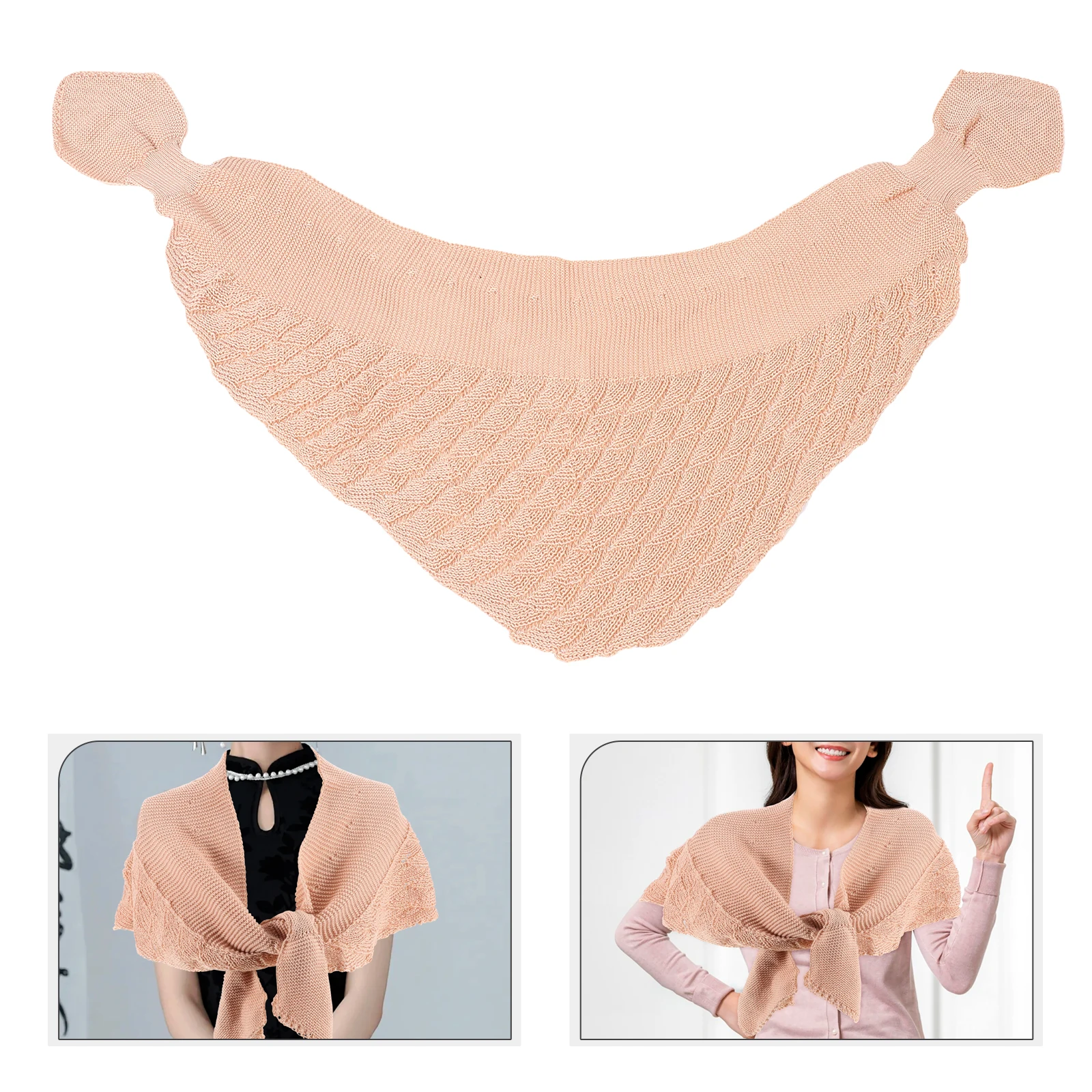 

Hollow Knitted Scarf Shoulder Vest Cape Shawl Fake Collar Women Lightweight Air Conditioned Room Party Dress