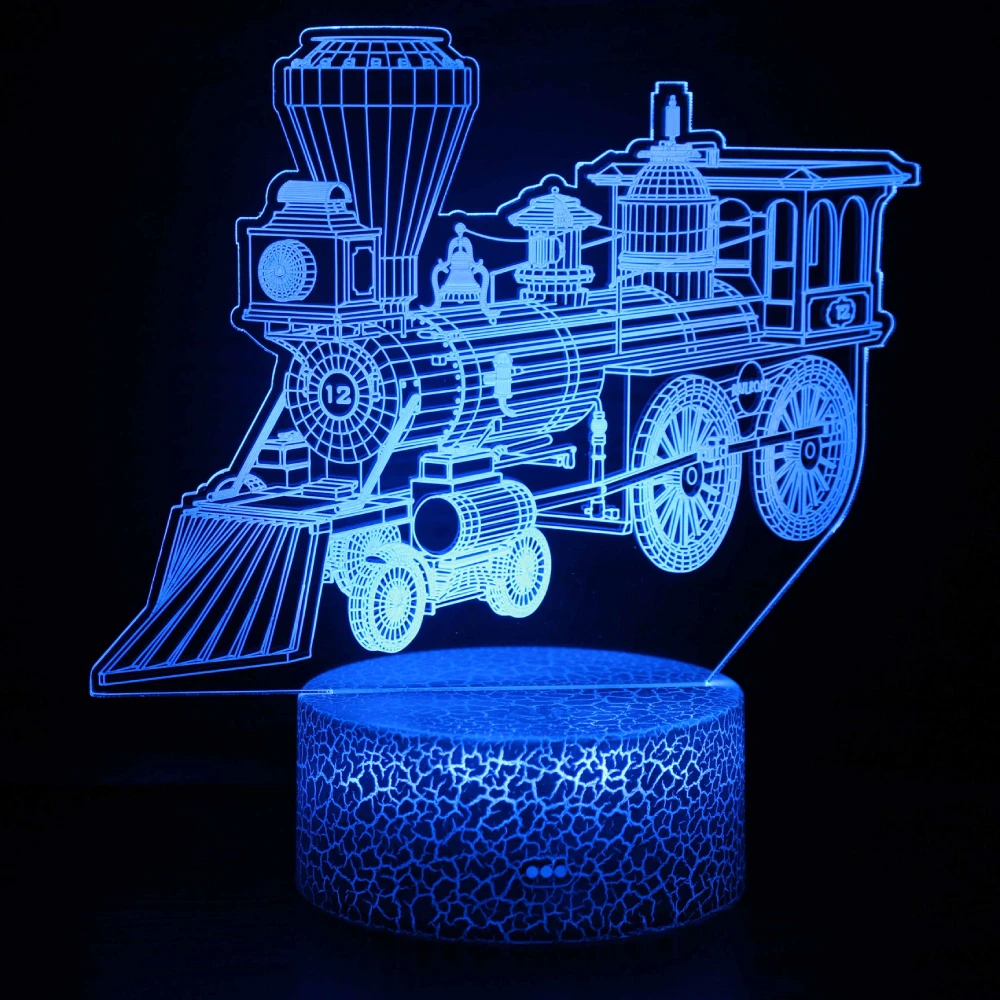 

Train Night Light for Kid Boy Girl Bedroom 3D Illusion LED Lamp Colors Changing Christmas Birthday Gift Toddler Child Teenage