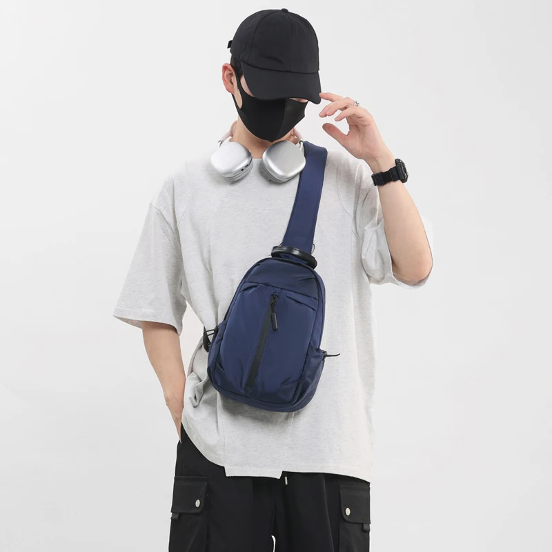 Alta qualidade saco de peito moda nova cor sólida dos homens pequeno saco ao ar livre casual venda quente um ombro crossbody saco para o sexo masculino