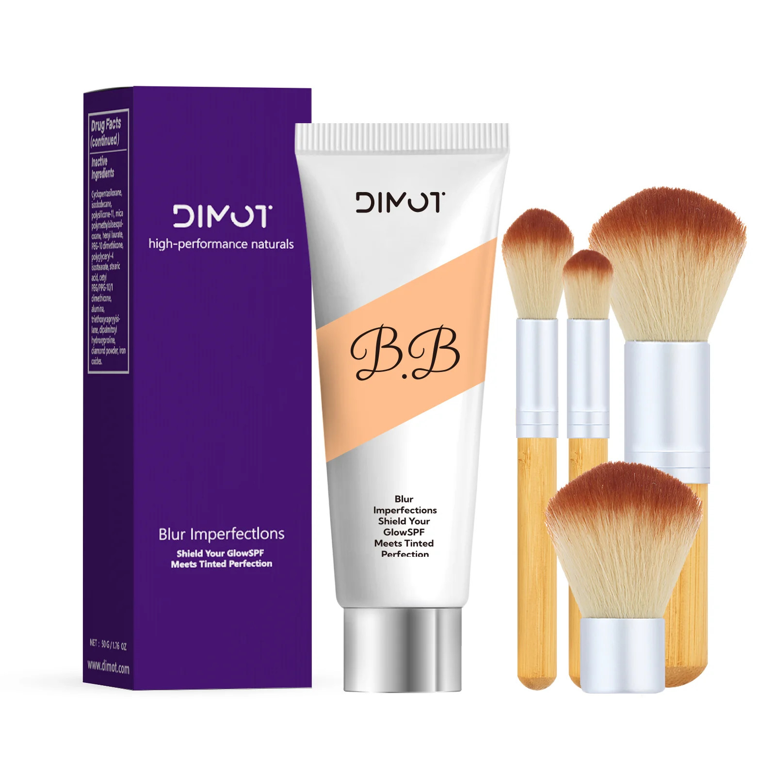 Krem pod makijaż z zestawem pędzli do makijażu, kontrolujący wydzielanie sebum, matujący krem BB, wodoodporny, trwały korektor w płynie, pełne krycie, makijaż.