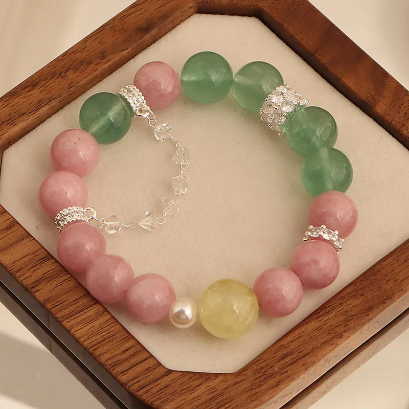 

Minar 2025 Hot Sale Mix Color Natural Stone Jade Crystal Simulated Pearl Beads Circle Tassel Elastic Strand Bracelets for Women