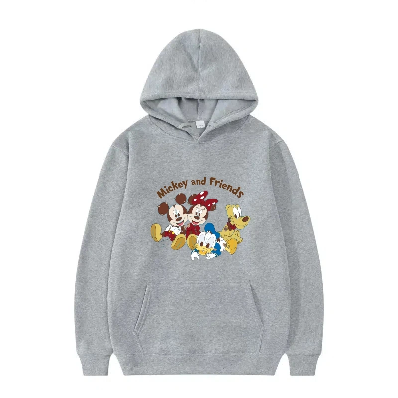ディズニー ミッキーマウスとドナルドダックの子供用楽しいパーカーとスウェットシャツ、男性と女性向け、ファッショナブルな冬のゆったりとした服